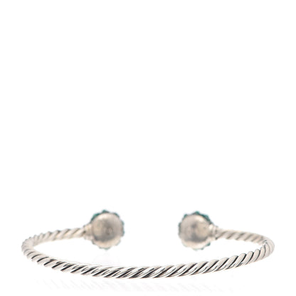 David Yurman Sterling Silver Green Onyx Berries Cable Bracelet 3 of 5