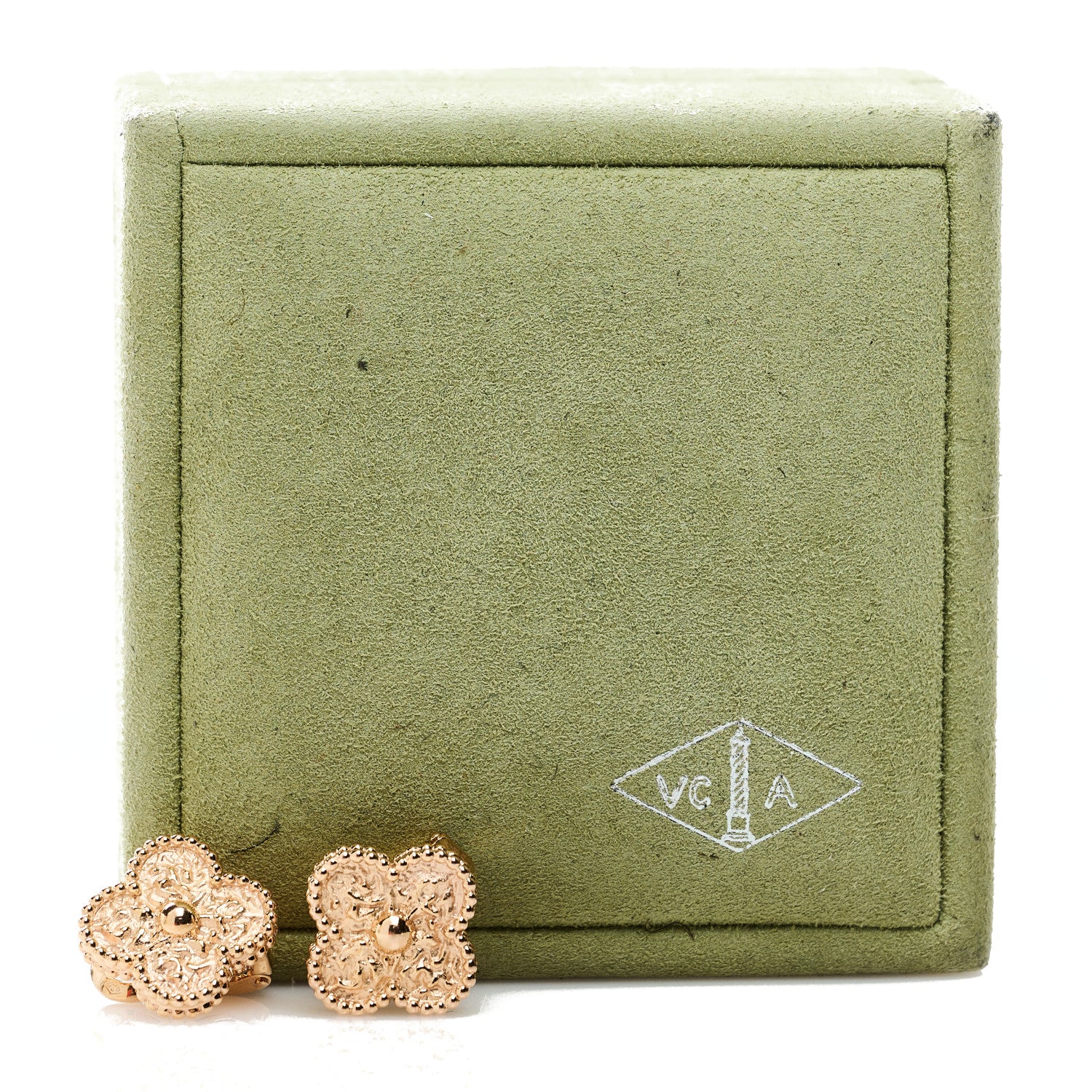 Van Cleef & Arpels 18K Yellow Gold Vintage Alhambra Earrings 5 of 5