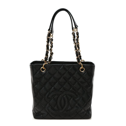 Chanel Caviar Quilted Petit Shopping Tote PST Black 1 of 9