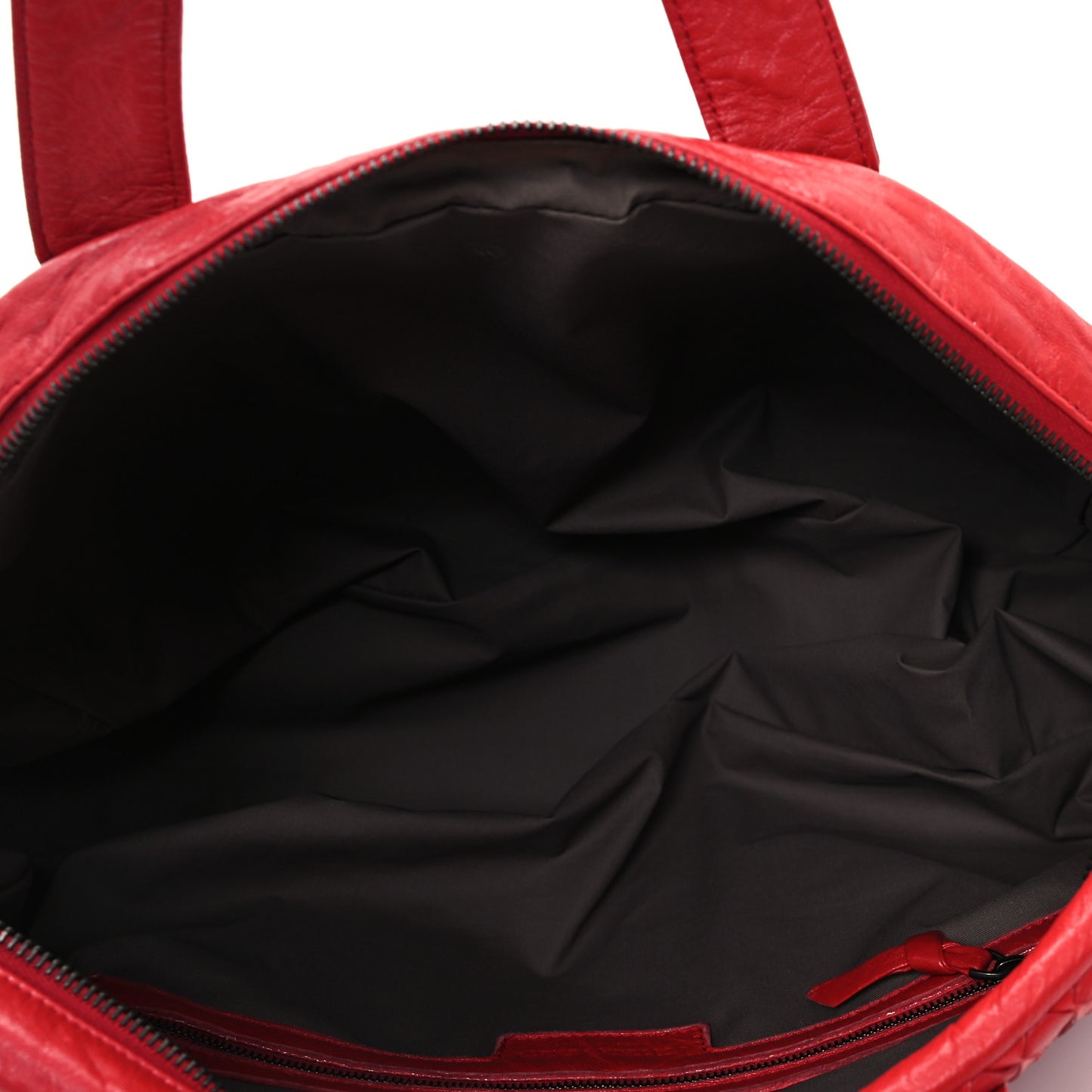 Nappa Intrecciato Boston Bag Carmine