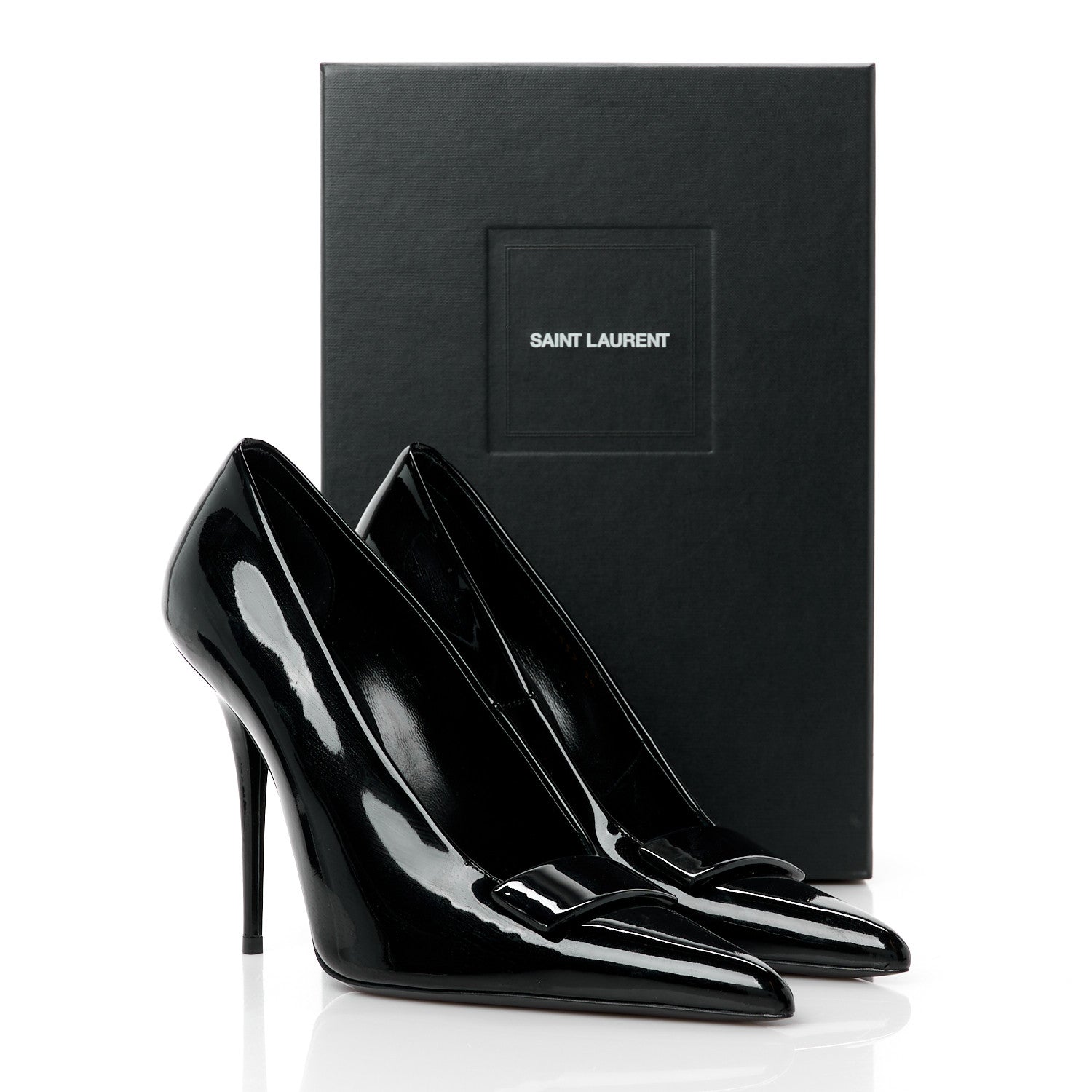 Saint Laurent Patent Calfskin Kayla 110 Pumps 38 Black 9 of 9