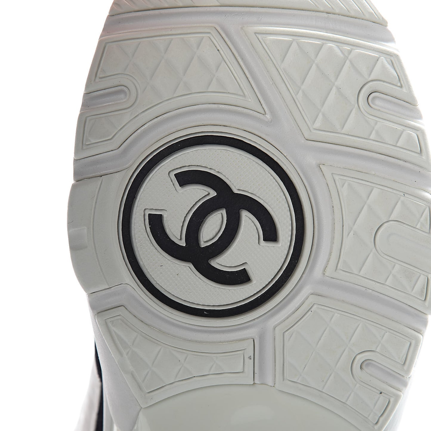 Nylon Calfskin Suede CC Womens Sneakers 38 Navy White Orange