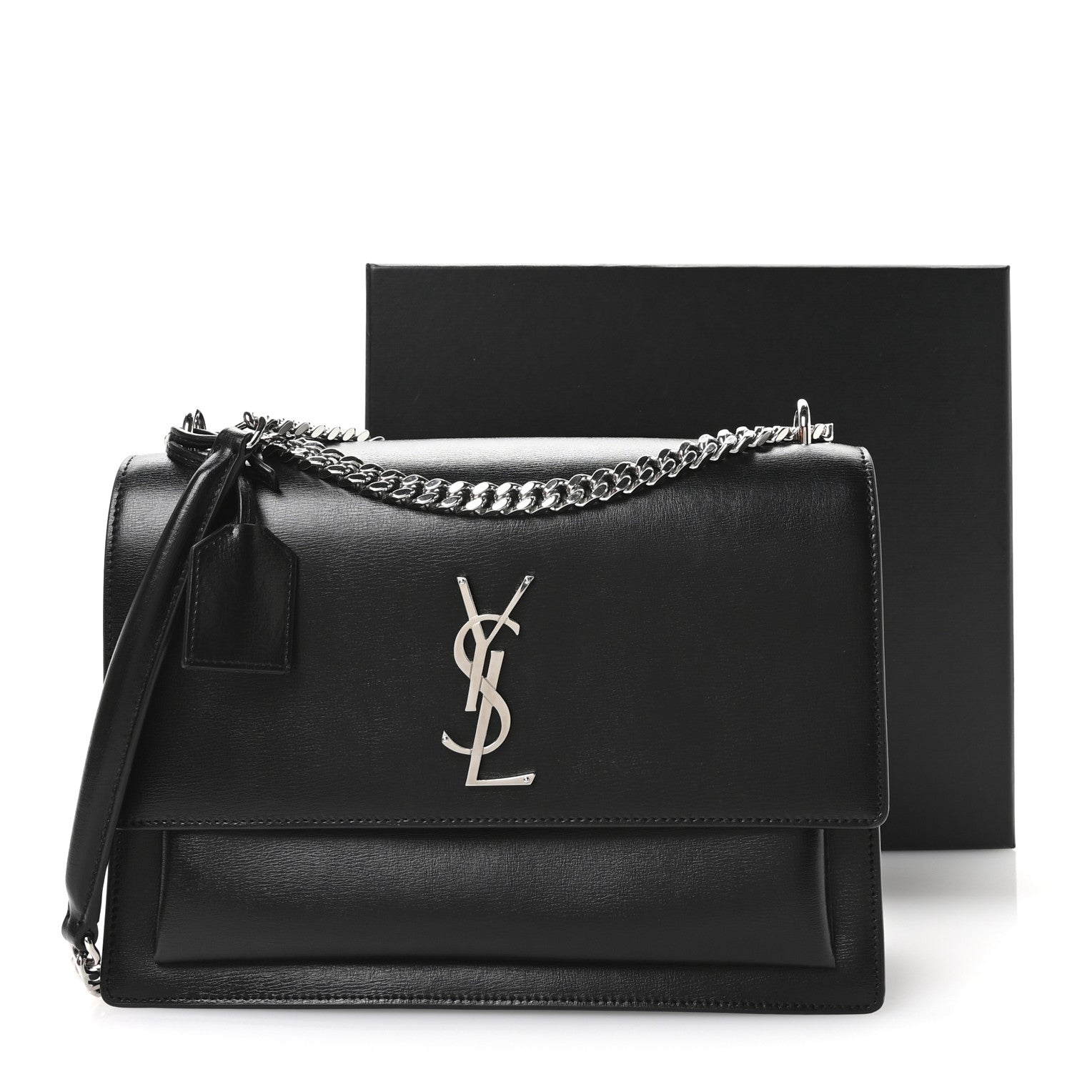 Saint Laurent Calfskin Large Monogram Sunset Black 11 of 12