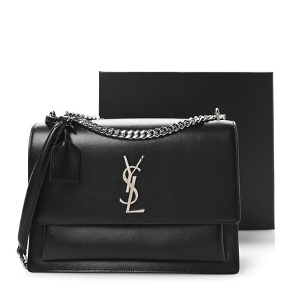 Saint Laurent Calfskin Large Monogram Sunset Black 11 of 12