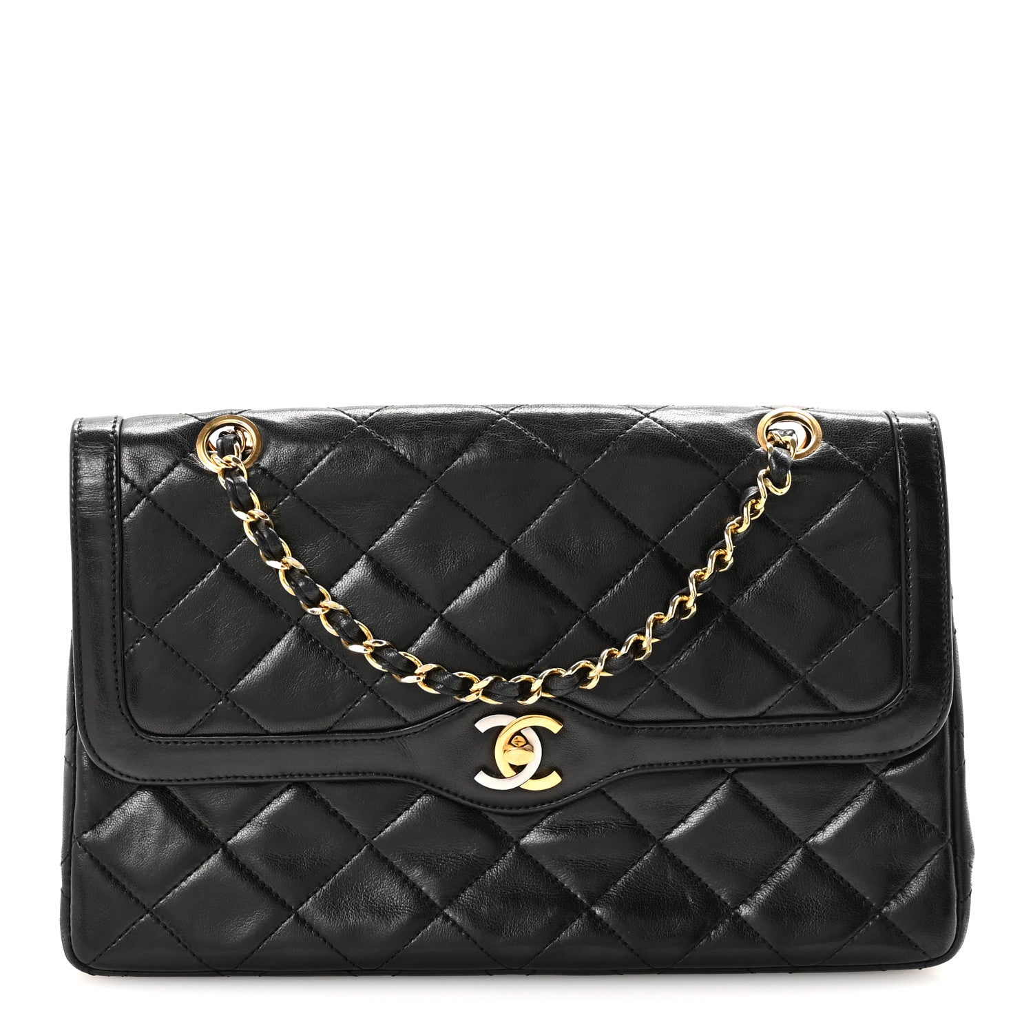 Chanel Lambskin Quilted Medium Double Flap Bag Black 1 of 10
