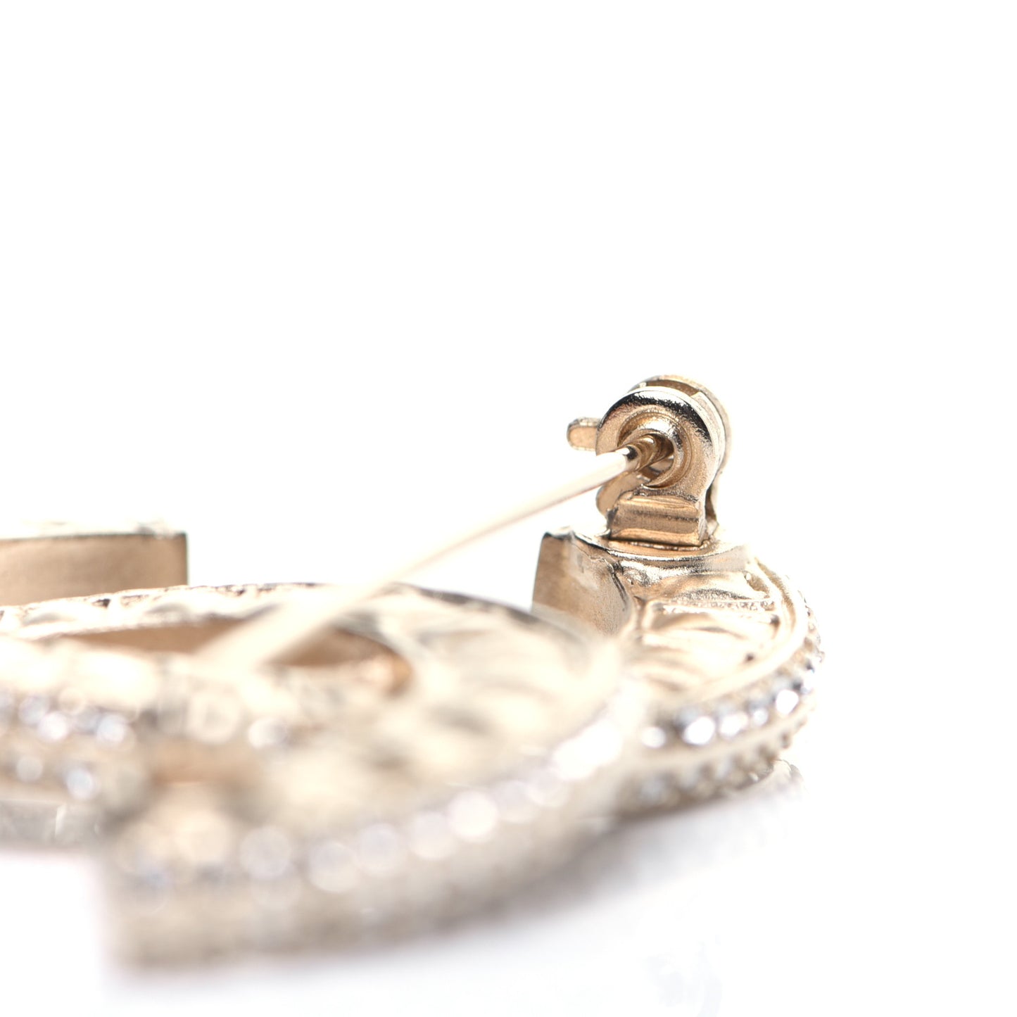 Baguette Crystal CC Brooch Gold