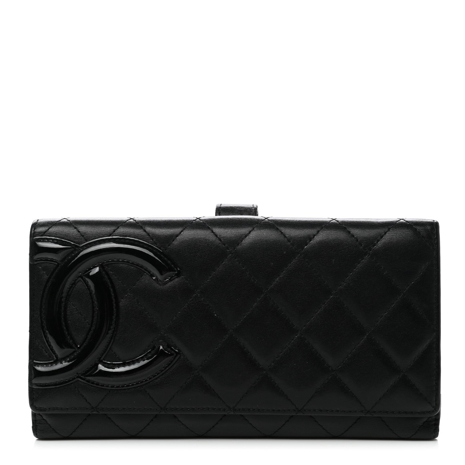 Chanel Calfskin Quilted Cambon Long Double Wallet Black 1 of 12