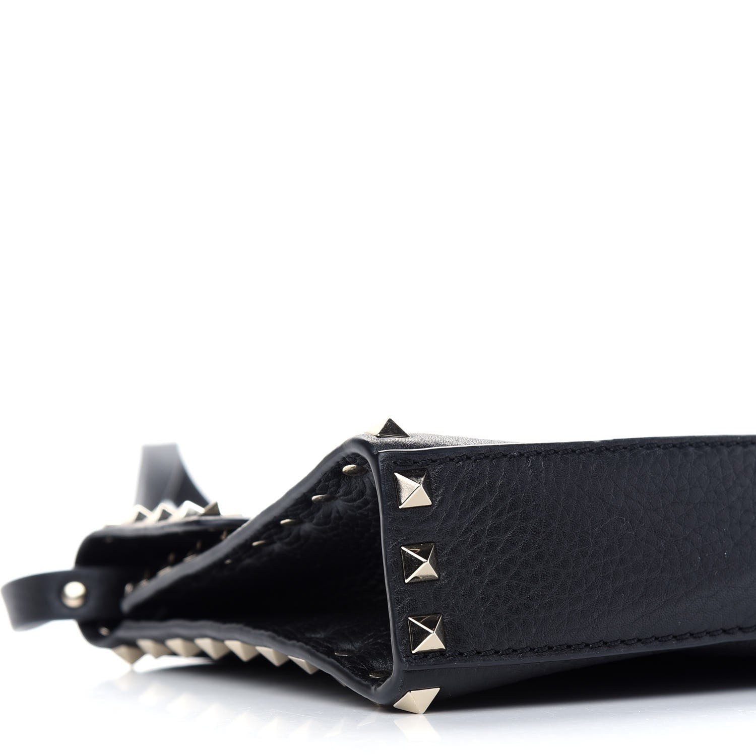 Valentino Garavani Pebbled Calfskin Medium Rockstud Flip Lock Crossbody Bag Black 6 of 7
