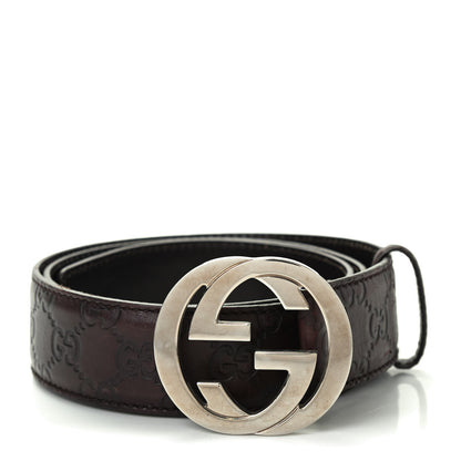 Gucci Guccissima Interlocking G Belt 90 36 Dark Brown 1 of 4