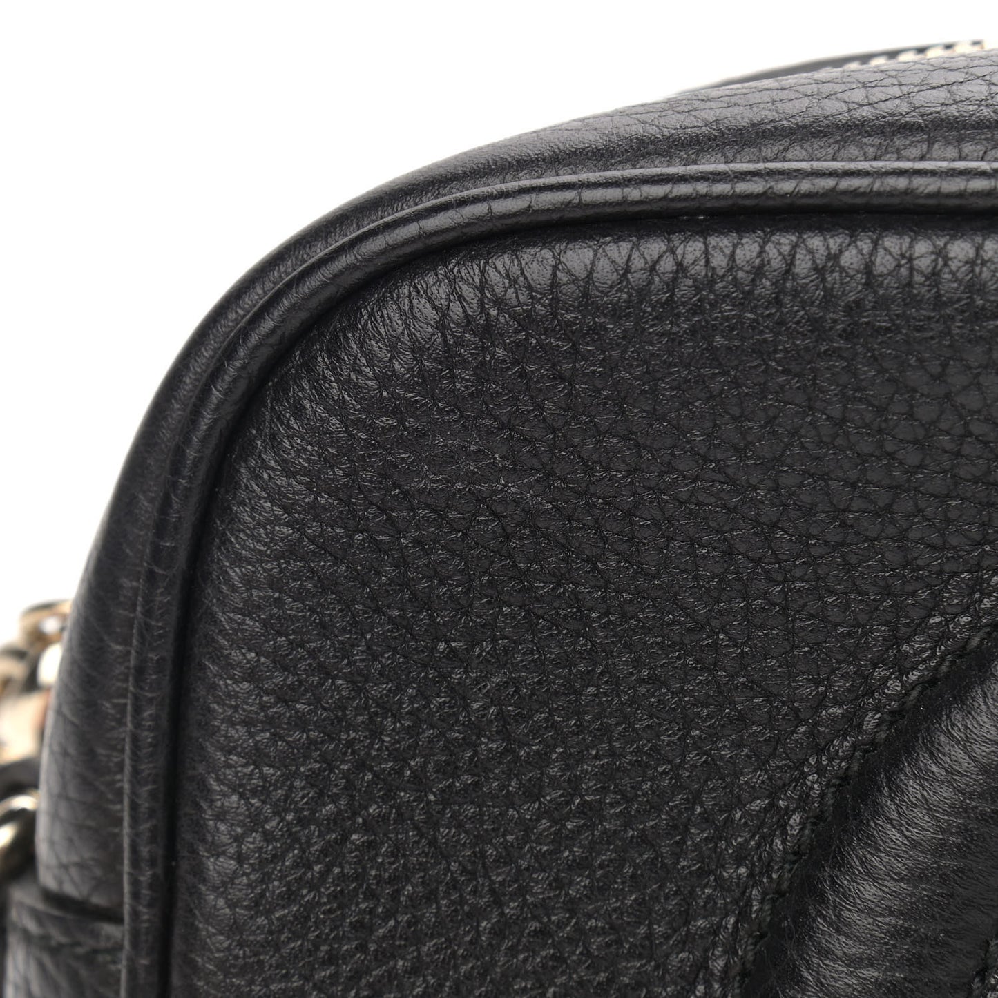 Pebbled Calfskin Small Soho Disco Bag Black