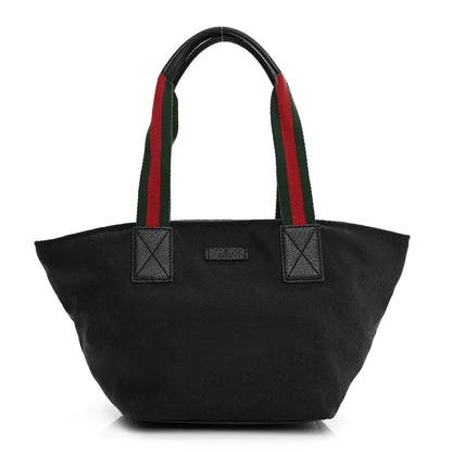 Gucci GG Monogram Small Web Handle Bucket Tote Black 1 of 8