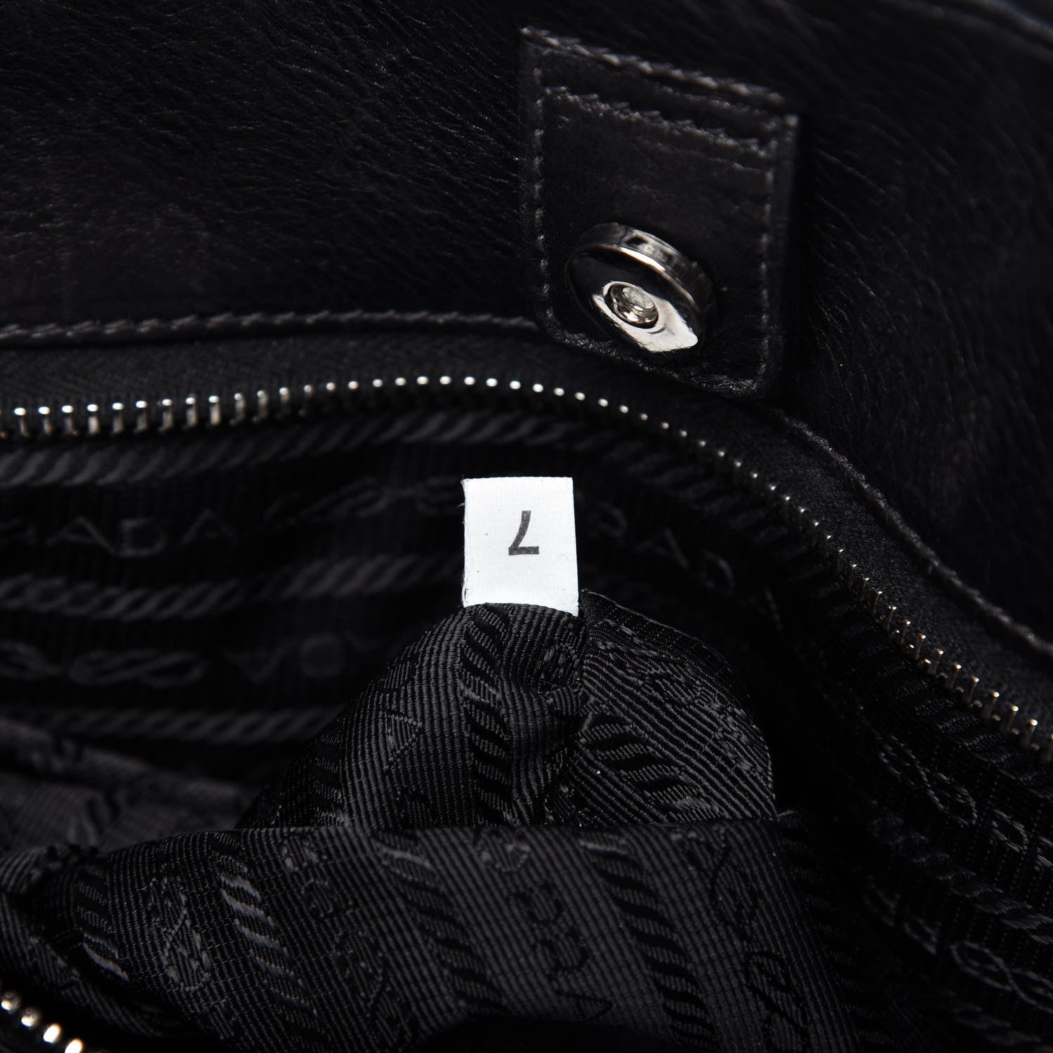 Prada Tessuto Nylon Soft Calfskin Tote Black 9 of 11