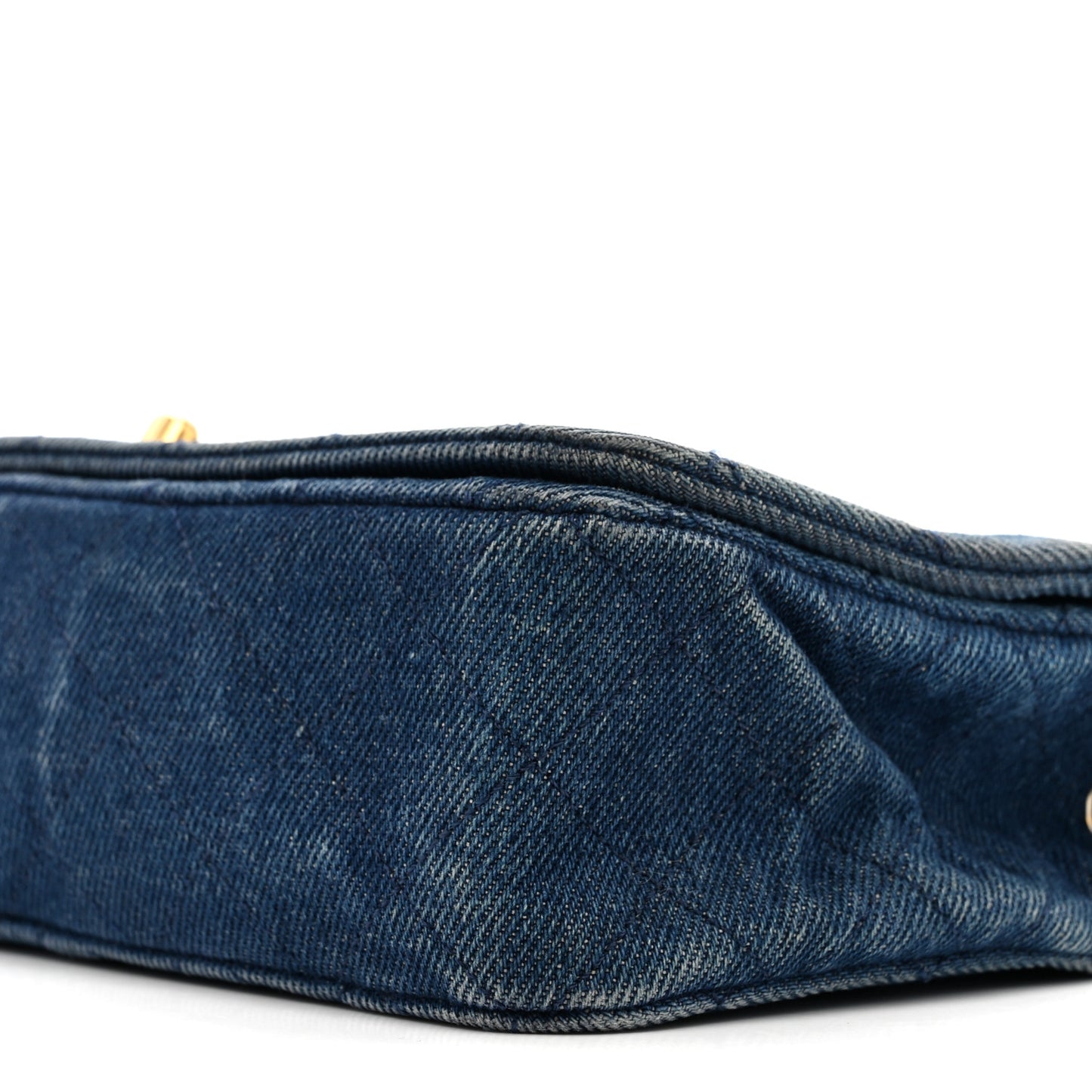 Denim Quilted Small Flap  Blue