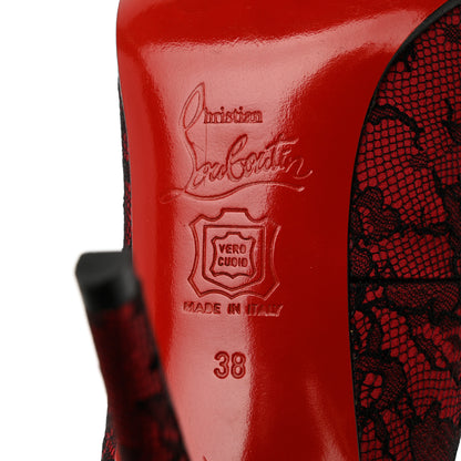 Christian Louboutin Lace Pigalle Follies 100 Pumps 38 Red 7 of 11