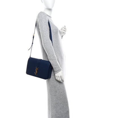 Saint Laurent Smooth Calfskin Medium Classic Monogram Universite Bag Deep Marine 2 of 16