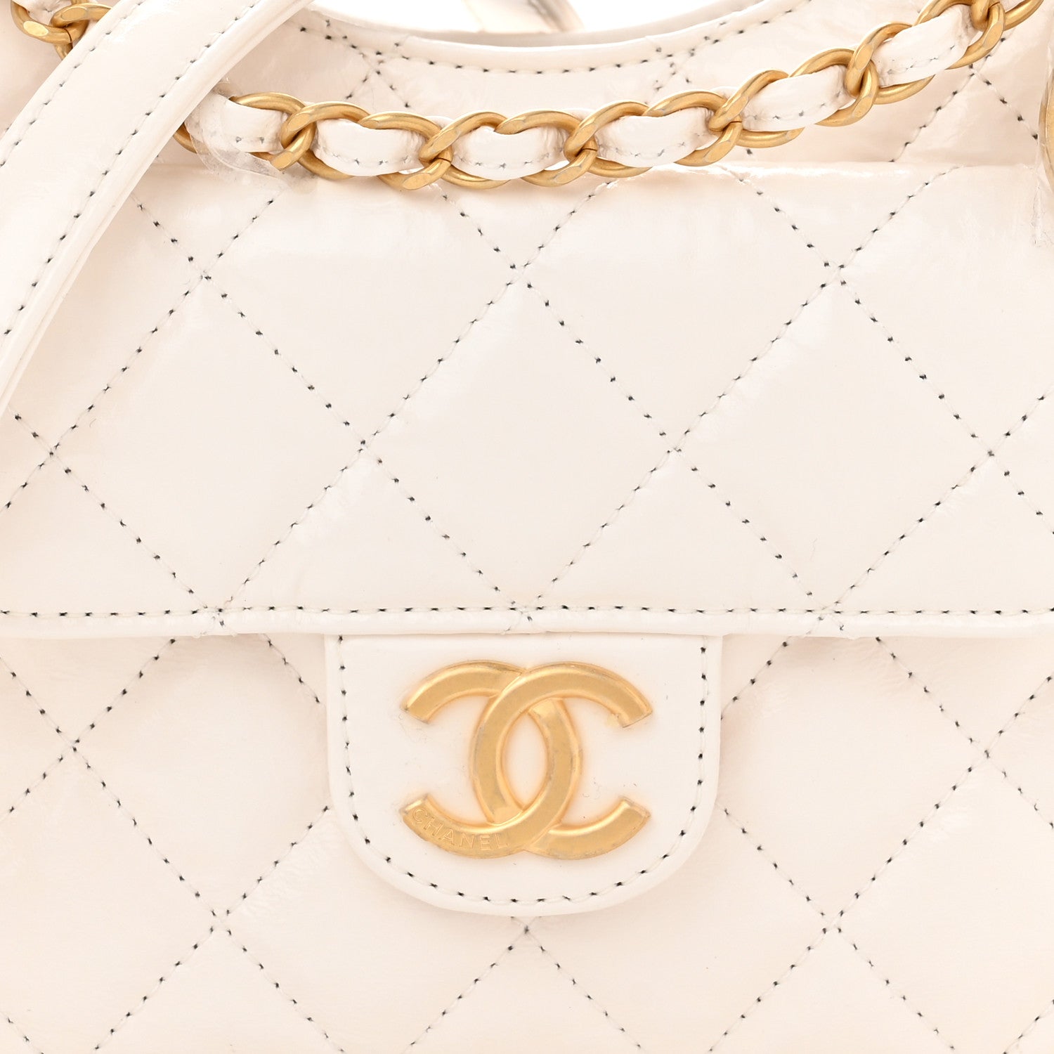 Chanel Shiny Crumpled Calfskin Quilted Small Wavy CC Hobo White 8 of 11