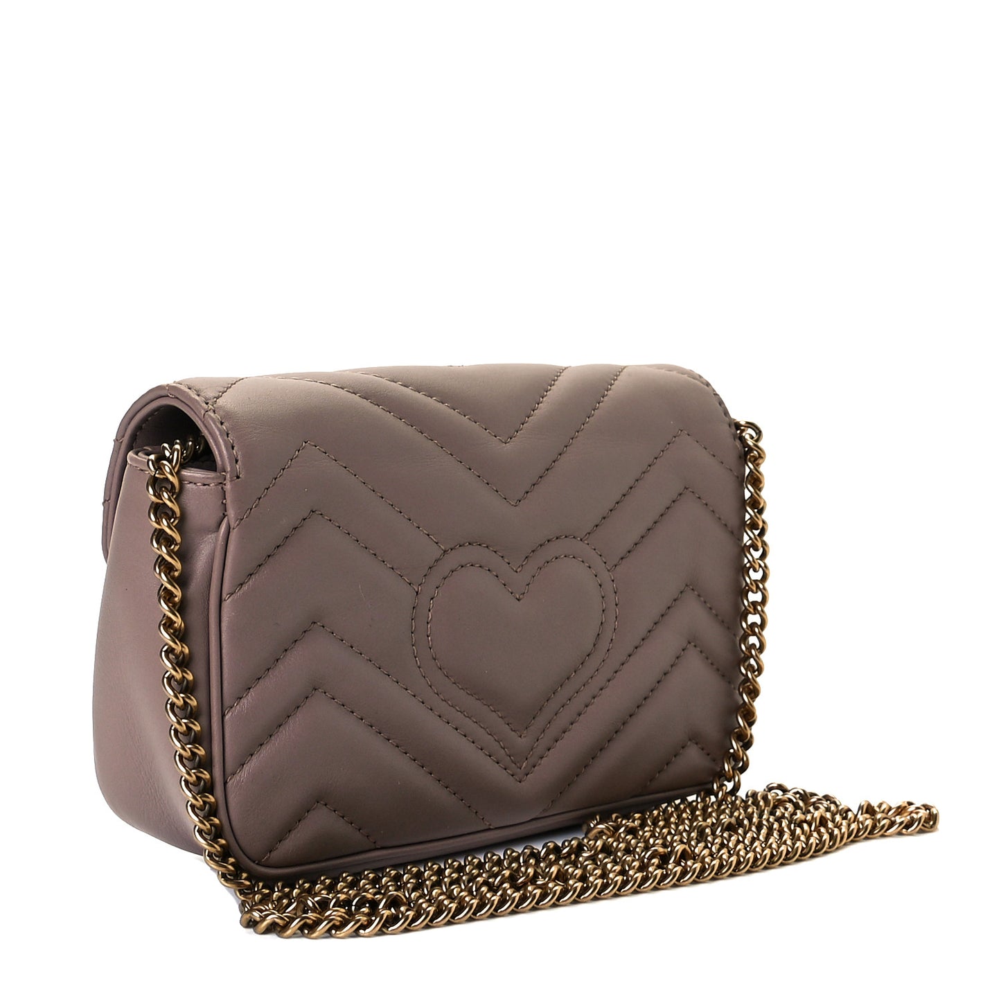 Calfskin Matelasse Super Mini GG Marmont Shoulder Bag Porcelain Rose