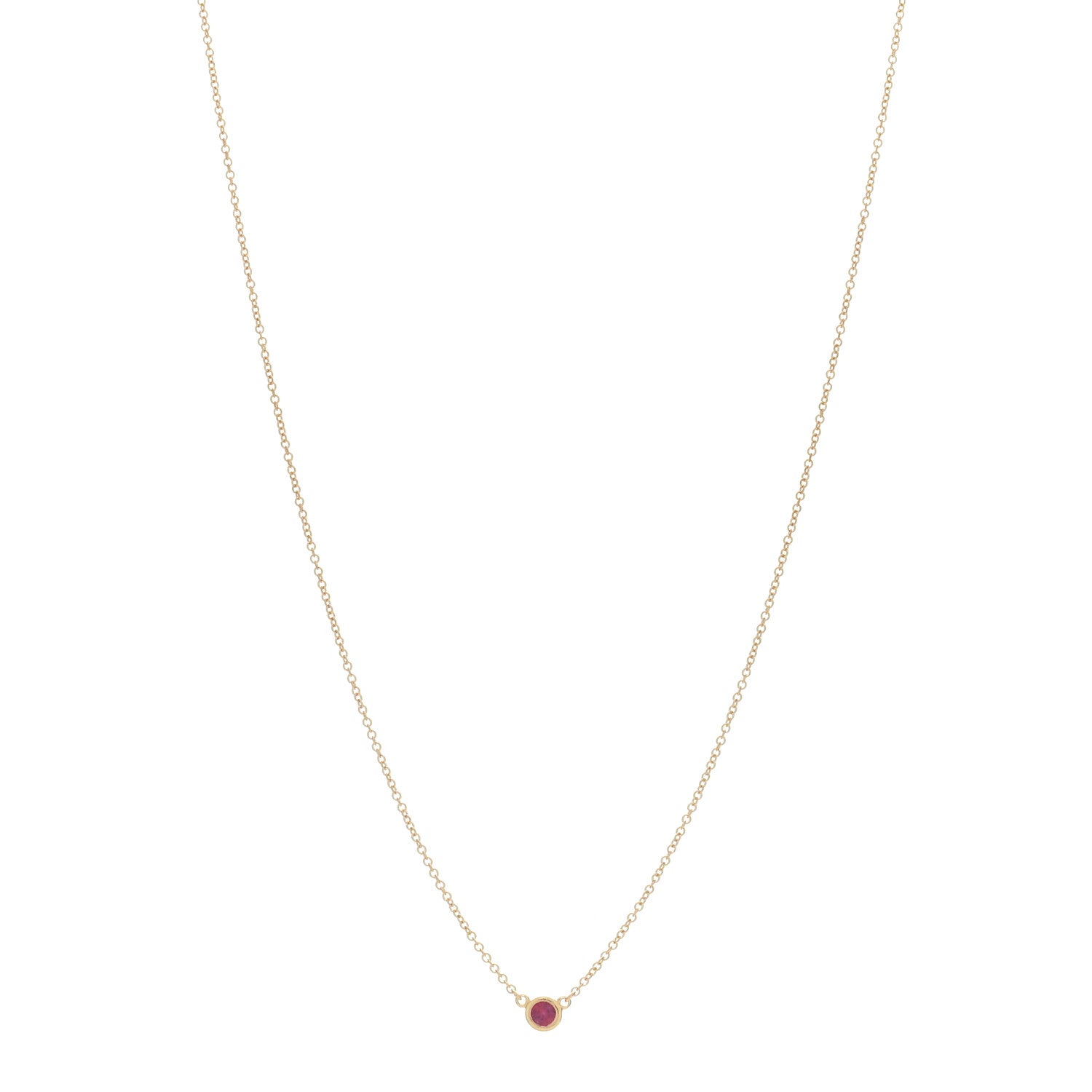 Tiffany 18K Yellow Gold Ruby Elsa Peretti Color By The Yard Pendant Necklace 1 of 5