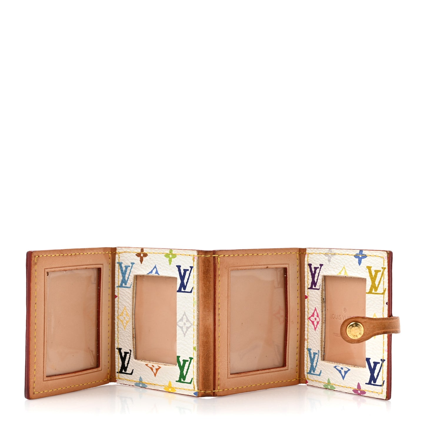 Monogram Multicolor 4 Photo Frame Wallet White