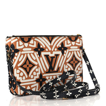 Louis Vuitton Monogram Giant Crafty Double Zip Pochette Creme Caramel 3 of 10