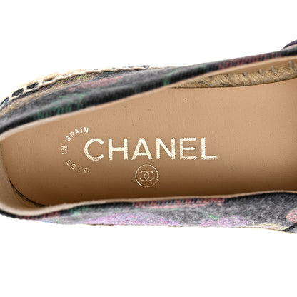 Chanel Denim Grosgrain CC Espadrilles 41 Grey Multicolor 6 of 8