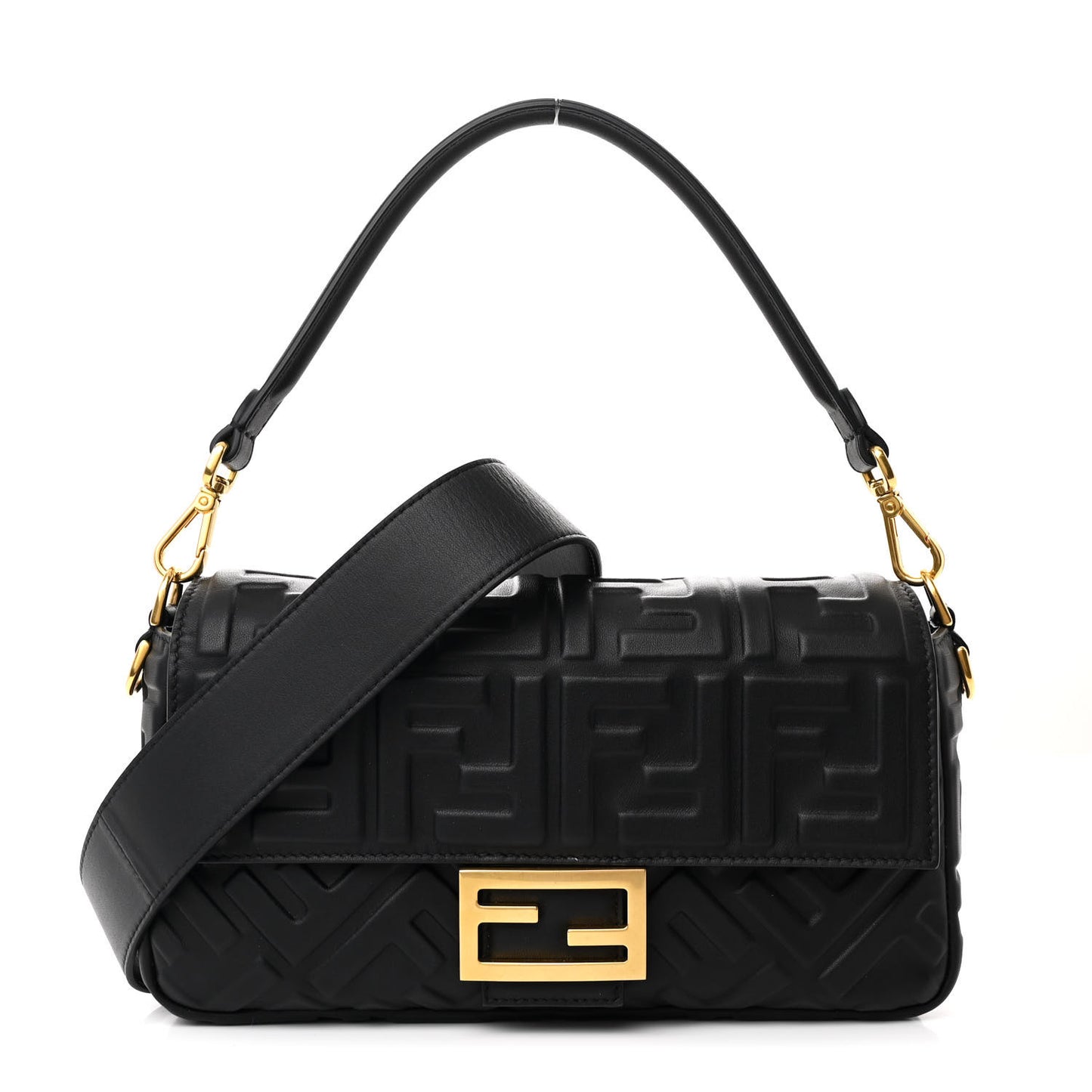 Nappa FF 1974 Embossed Baguette Black