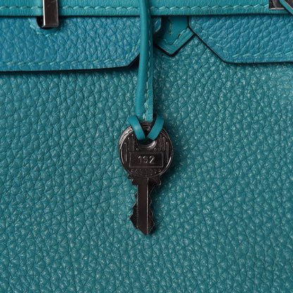 Hermes Togo Swift Ghillies Birkin 30 Turquoise 27 of 29