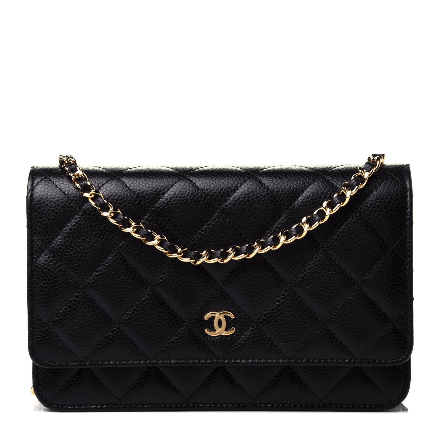 Caviar Quilted Wallet On Chain WOC Black