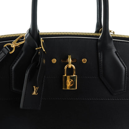 Louis Vuitton Calfskin City Steamer MM Black 5 of 8