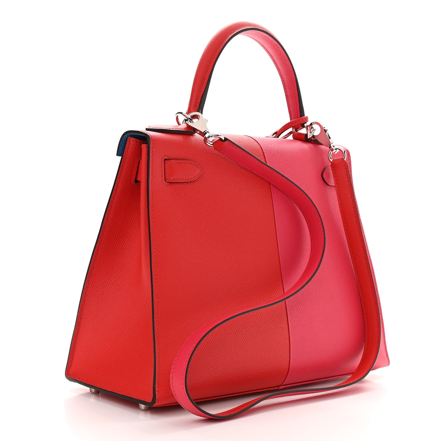 Hermes Epsom Casaque Kelly Sellier 28 Rouge Coeur Rose Extreme Bleu Zanzibar 3 of 10