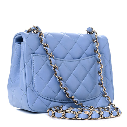 Chanel Lambskin Quilted Mini Square Flap Blue 2 of 11