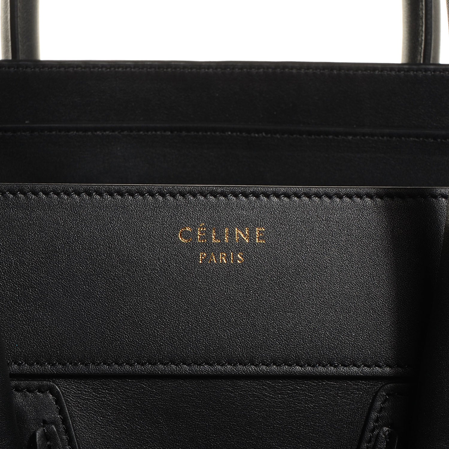 Celine Smooth Calfskin Mini Luggage Black 8 of 9