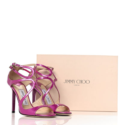 Jimmy Choo Patent Lang Sandals 35 Jazberry 8 of 8