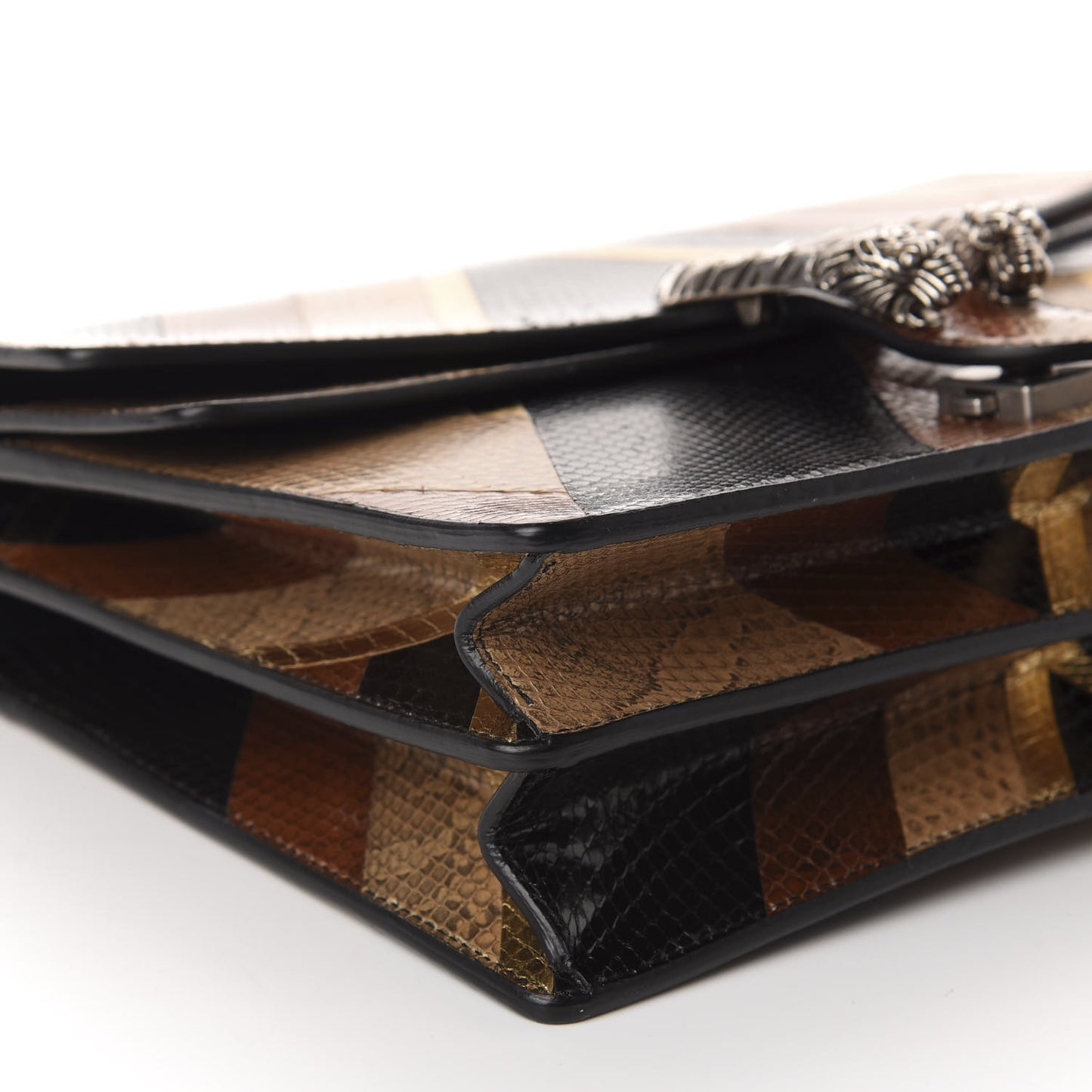 Ayers Snakeskin Chevron Medium Dionysus Shoulder Bag Multicolor