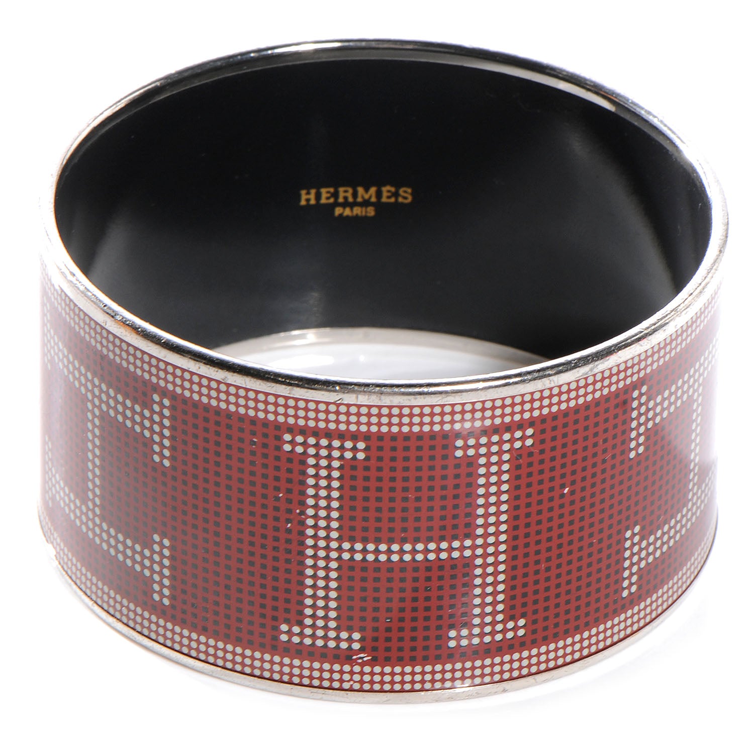 Hermes Enamel Printed Recherche H Extra Wide Bracelet 70 1 of 5