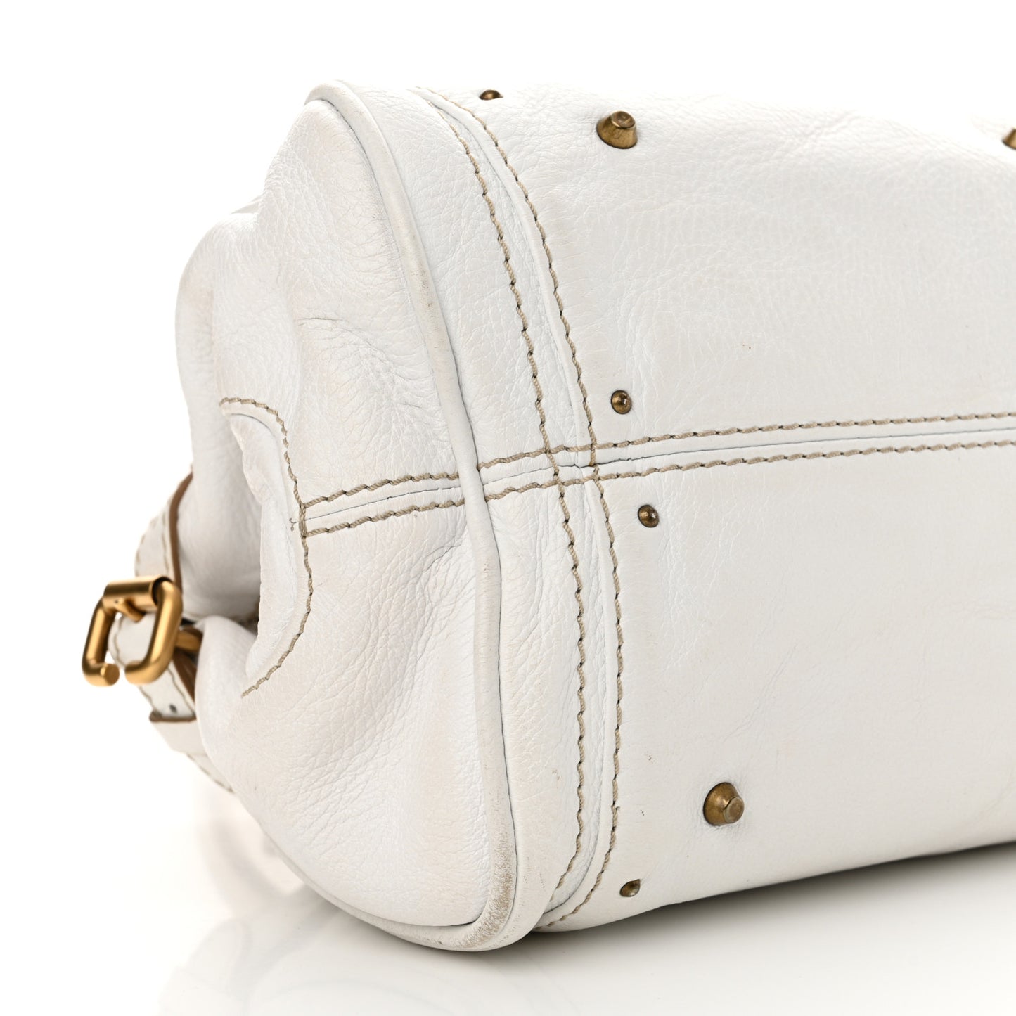 Calfskin Medium Paddington Satchel White