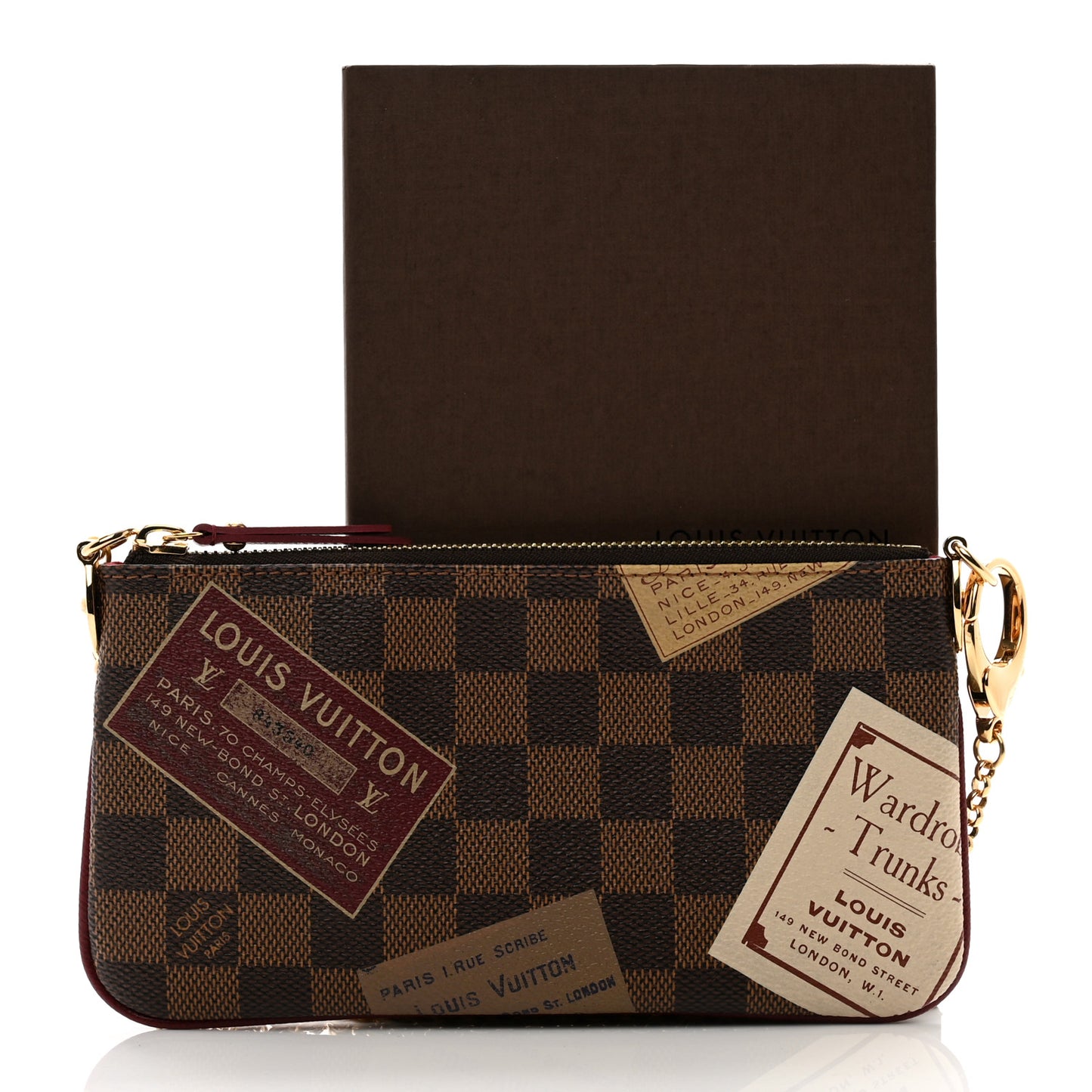 Damier Ebene Trunks Labels Pochette Milla MM