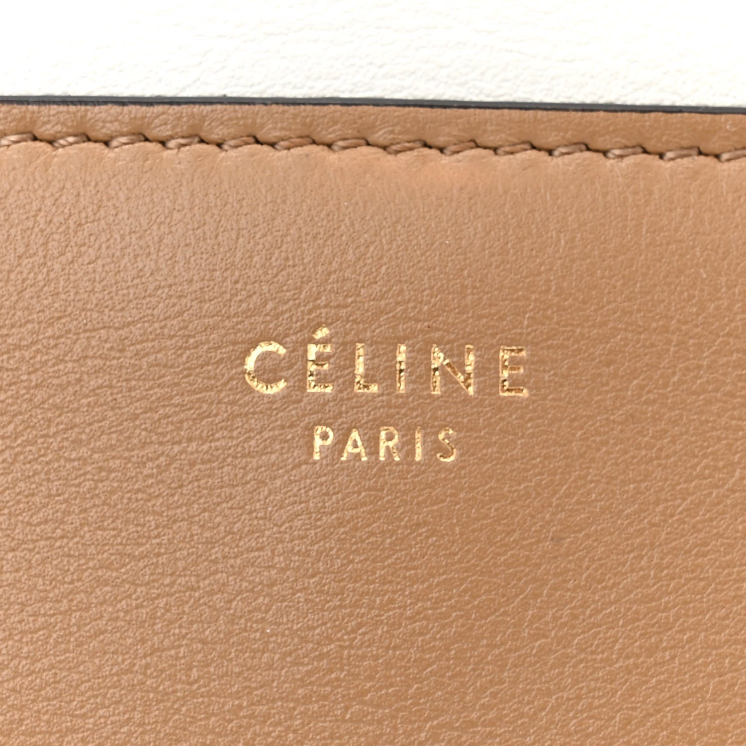 Celine Shiny Smooth Calfskin Medium Frame Shoulder Bag Tan Optic White 6 of 10