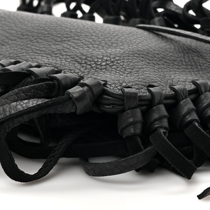 Valentino Garavani Calfskin Rockee Fringe Clutch Black 8 of 9