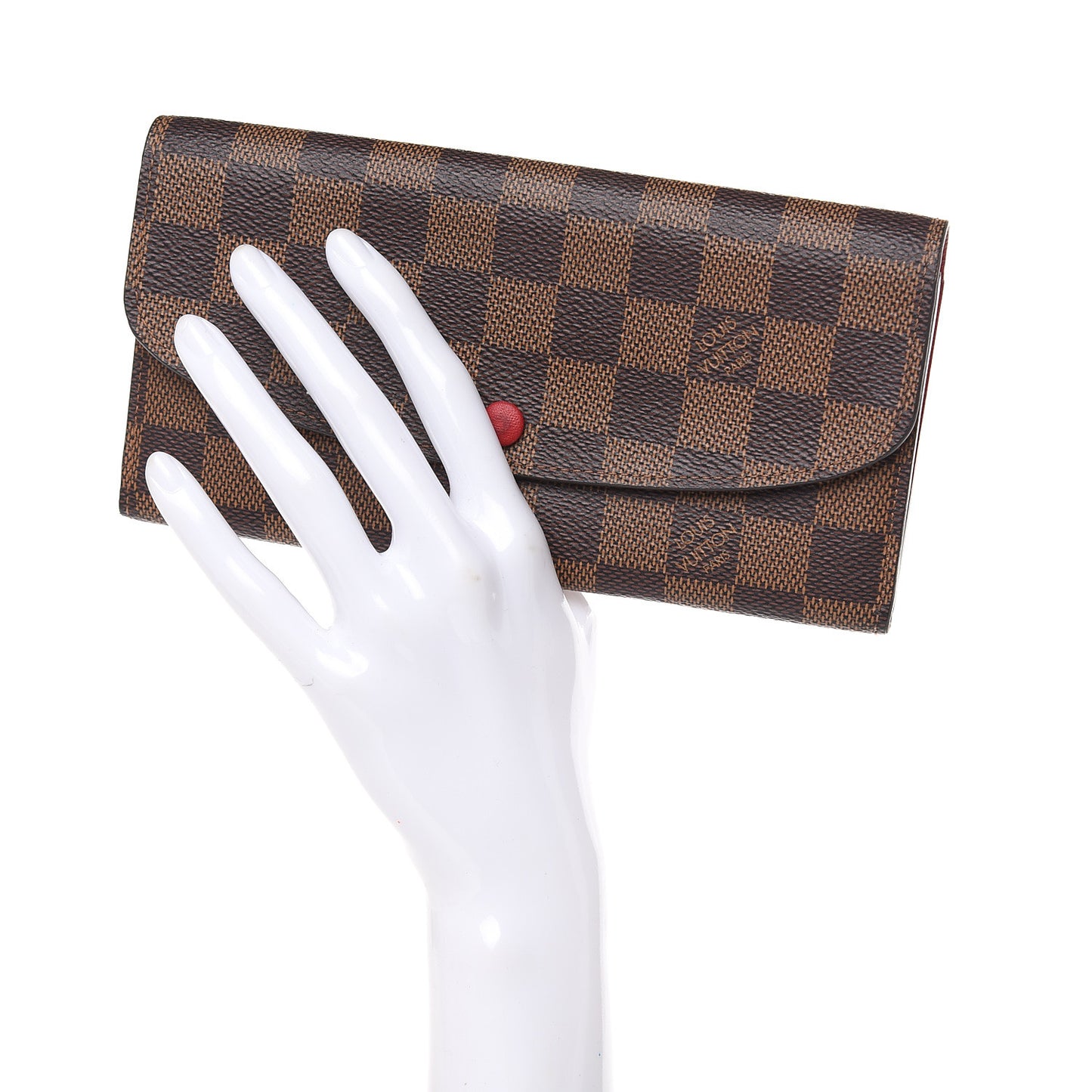 Damier Ebene Emilie Wallet Red