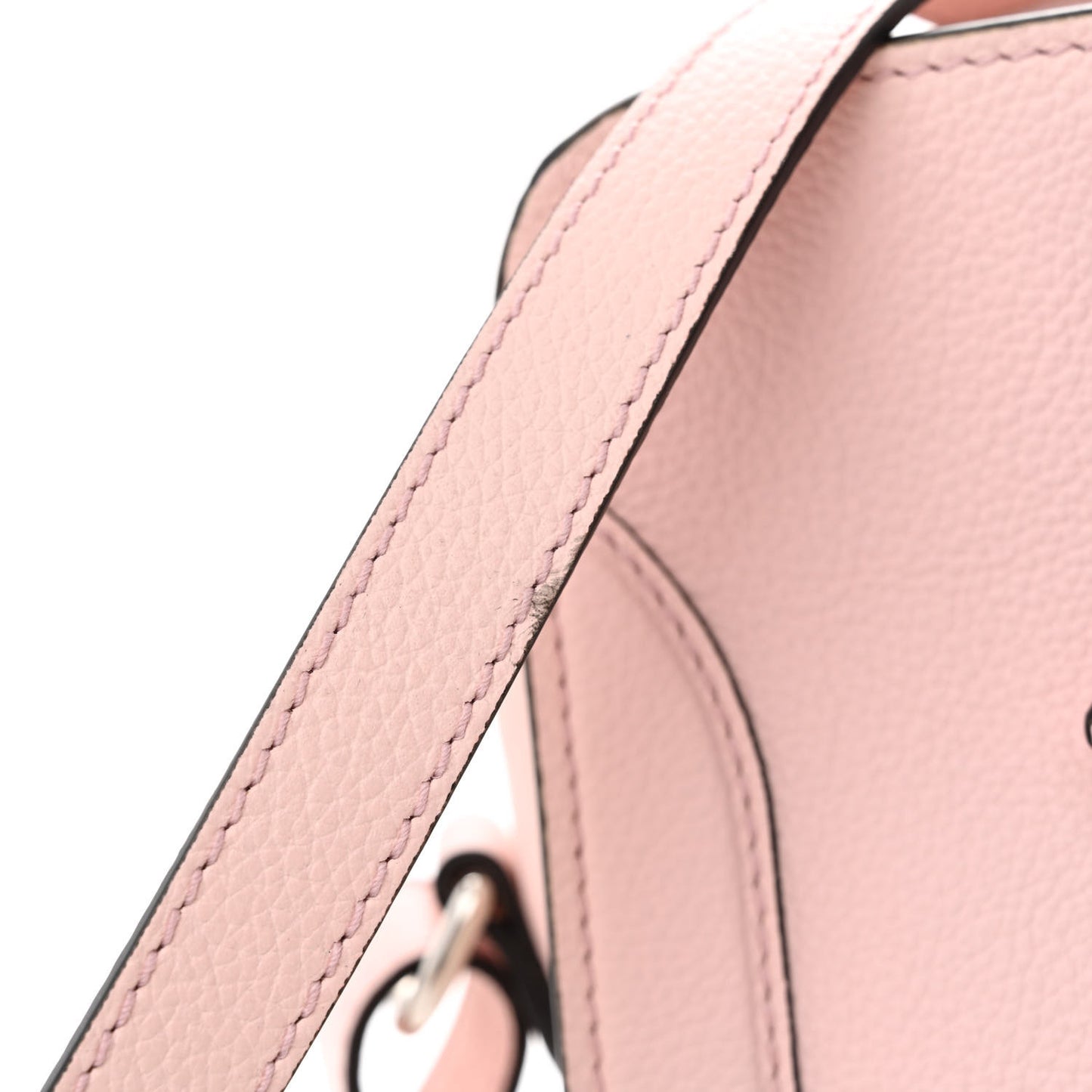 Pebbled Calfskin Small Skull Padlock Zip Around Tote Baby Pink