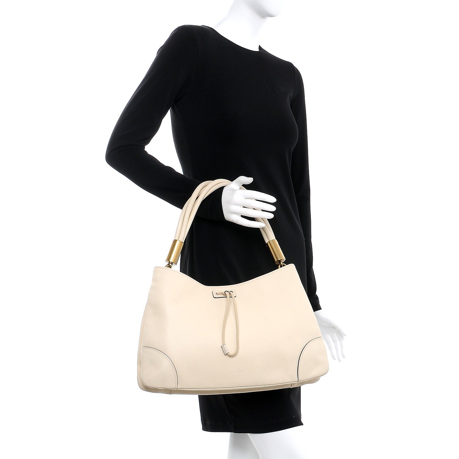 Gucci Calfskin Drawstring Hobo White 2 of 10