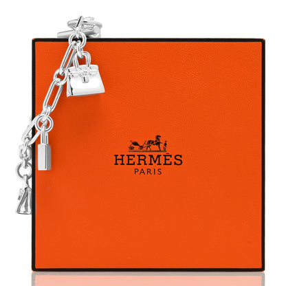 Hermes Sterling Silver Five Bags Amulette Charm Bracelet SH 5 of 5