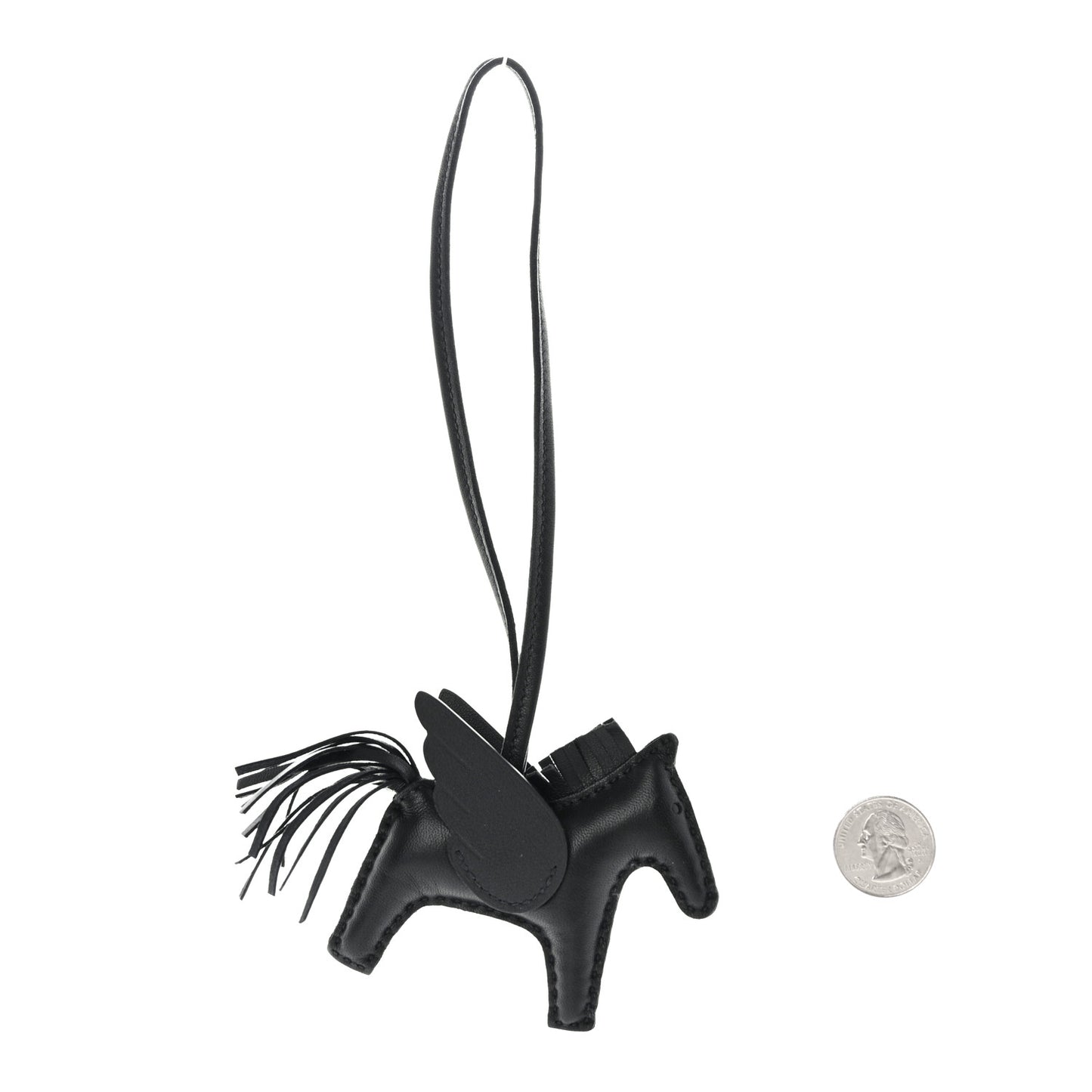 Milo Lambskin Grigri Rodeo Pegase Horse Bag Charm PM So Black
