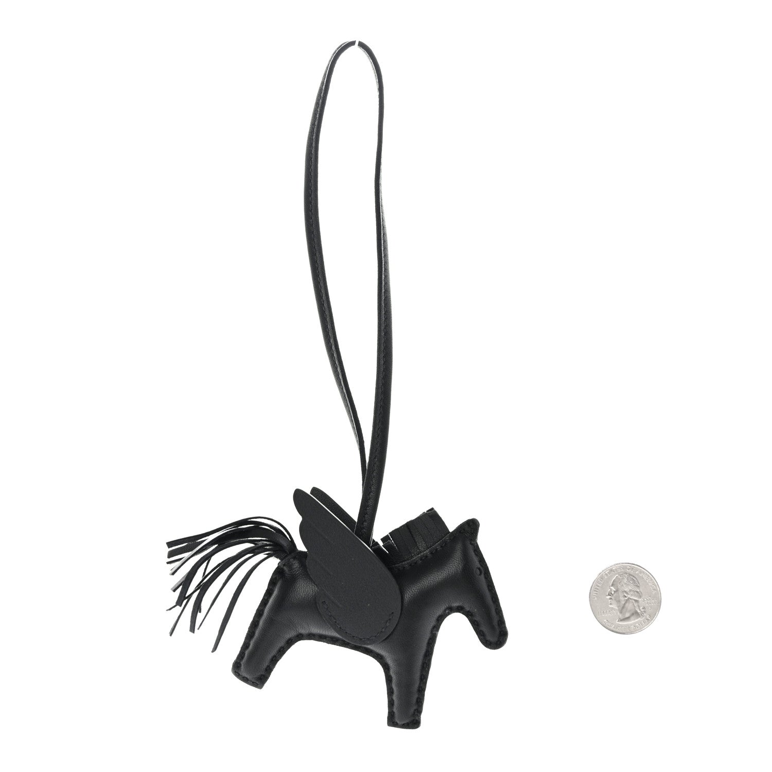 Hermes Milo Lambskin Grigri Rodeo Pegase Horse Bag Charm PM So Black 2 of 5