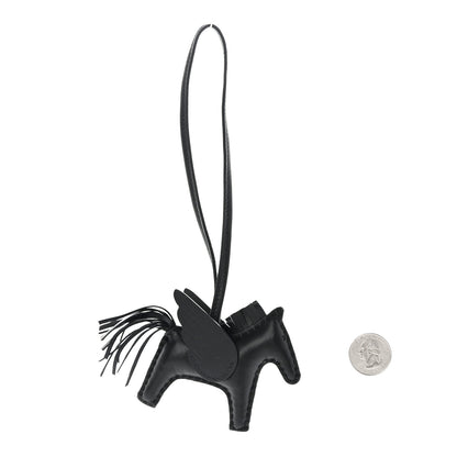 Hermes Milo Lambskin Grigri Rodeo Pegase Horse Bag Charm PM So Black 2 of 5