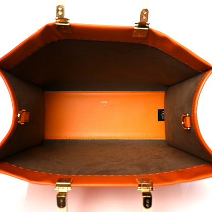 Fendi Vitello King Tamponato Plexiglass Medium Fendi Sunshine Shopper Tote Clementine 5 of 18
