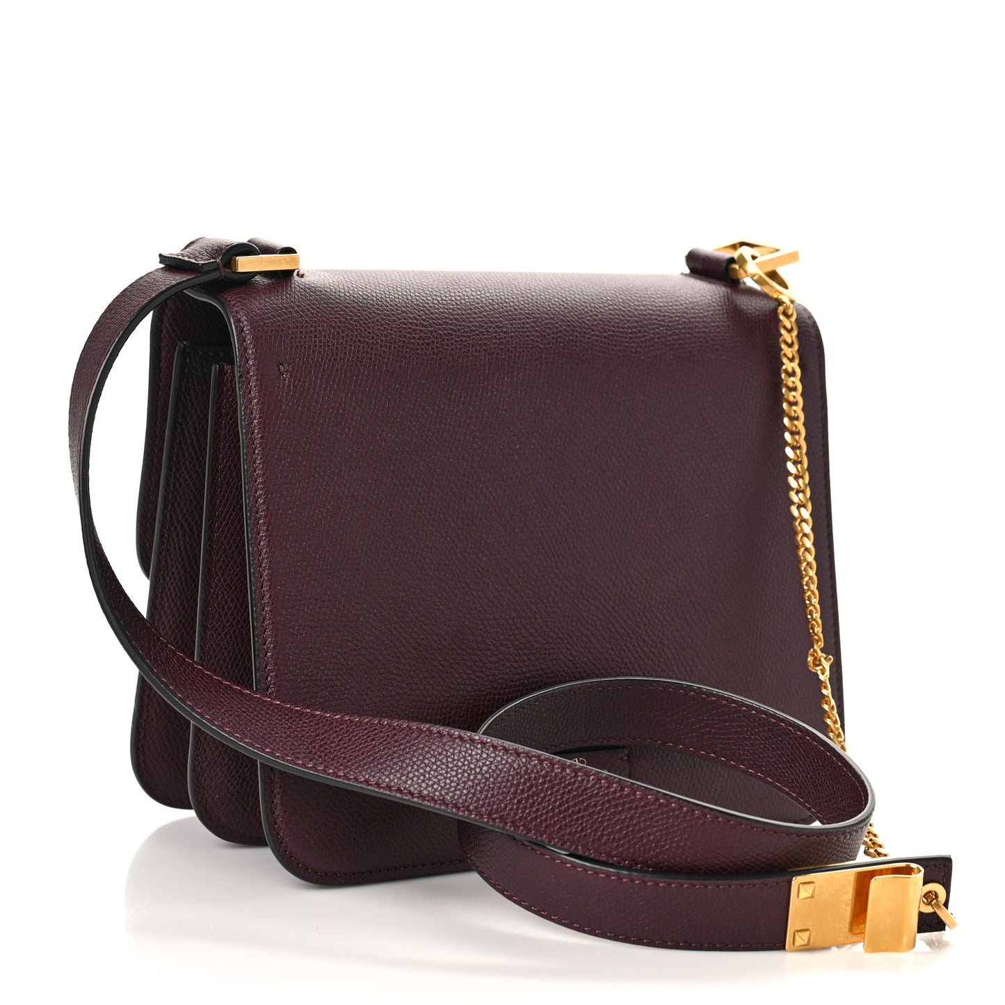 Grained Calfskin Large VSling Shoulder Bag Rubin