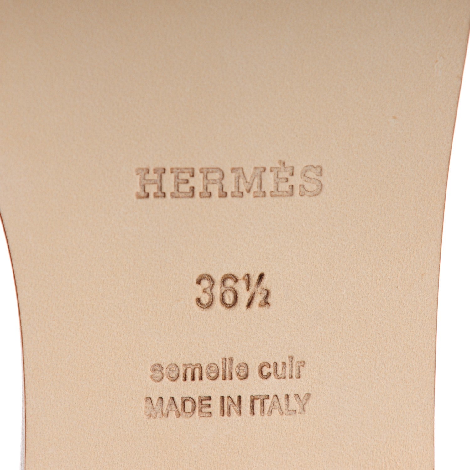 Hermes Box Calfskin Oran Sandals 36.5 Gold 6 of 8