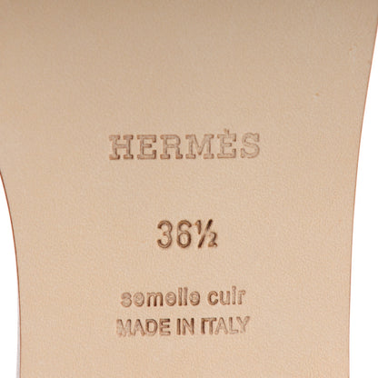 Hermes Box Calfskin Oran Sandals 36.5 Gold 6 of 8